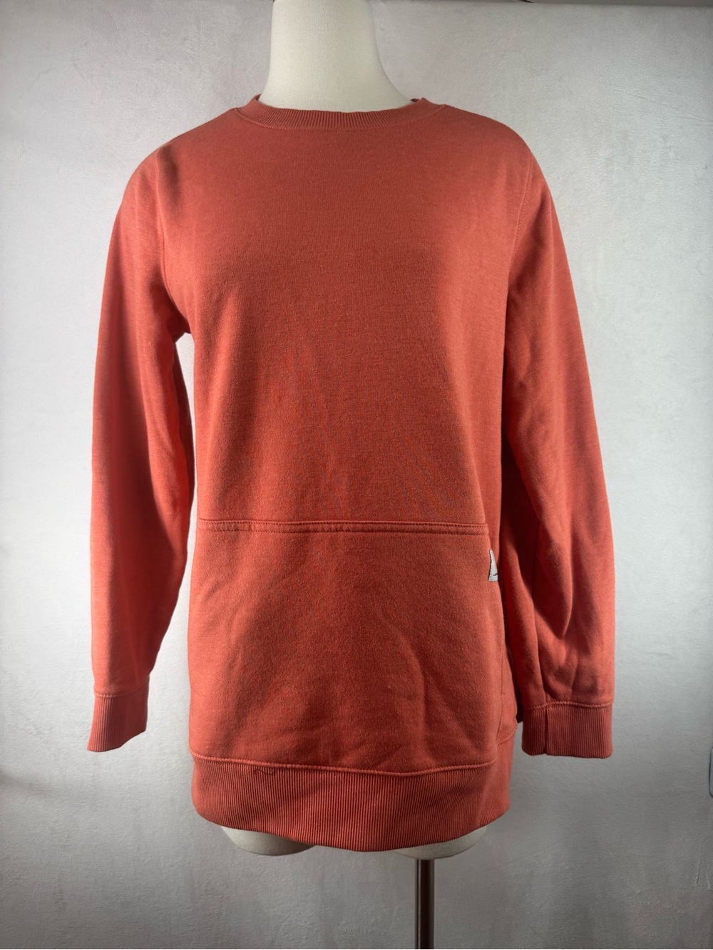Carhartt Women's Crewneck Relax Fit Sweater in Coral Orange Medium